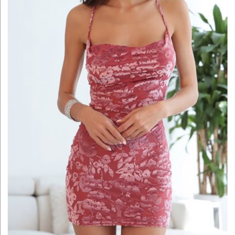 Lace back bodycon dress